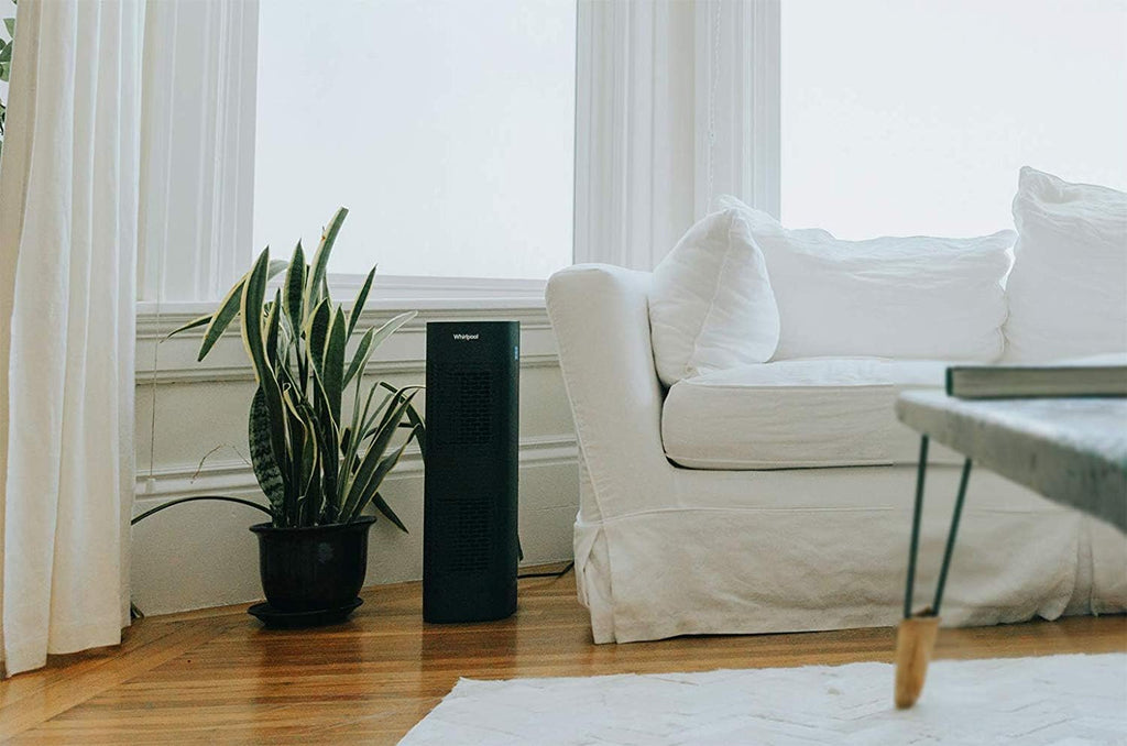 Whirlpool, WPT80B Whispure True HEPA Air Purifier, Activated Carbon Advanced Anti-Bacteria, Ideal for Allergies, Odors, Pet Dander, Mold, Smoke, Wildfire, and Germs, Large, Black