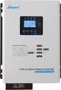 Ampinvt 1200W Pure sine Wave Solar Inverter 12V DC to 120V AC for Home Backup,Off-Grid Living,Built-in 40A MPPT Solar Controller,Solar & AC Input Charger,Compatible with Lifepo4 Battery