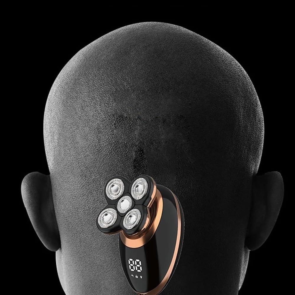Head Shaver for Men, 5 in 1 Wet Dry Electric Shaver for Men Beard Hair Trimmer Electric Razor Rechargeable Bald Shaving Machine LCD Display Grooming Kit