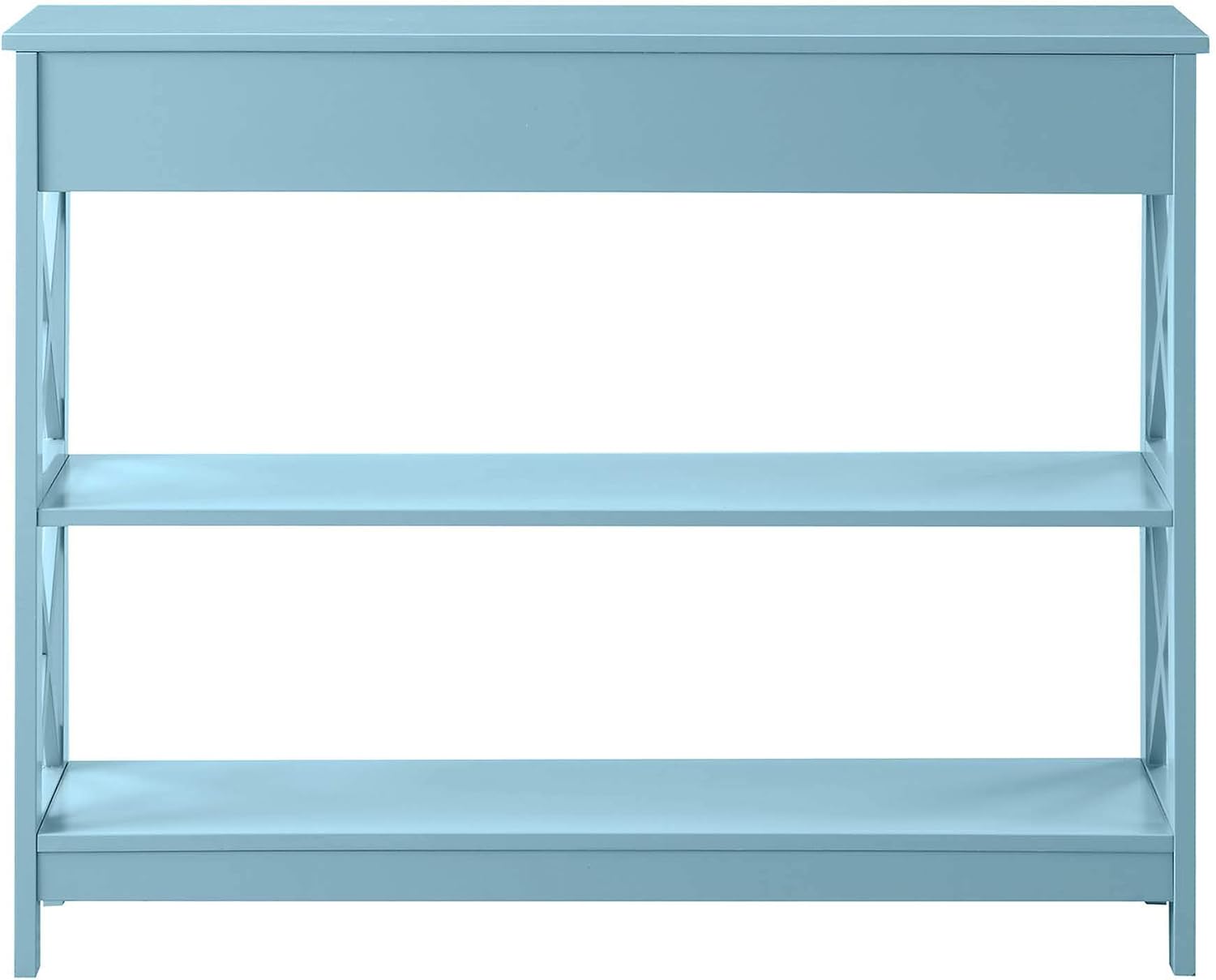Convenience Concepts Oxford 1-Drawer Console Table 39.5' - Farmhouse Sofa Display with Storage Shelf For Living, Family, & Dining Room, Modern Entryway Hall Table for Kitchen, Bedroom, Sea Foam Blue