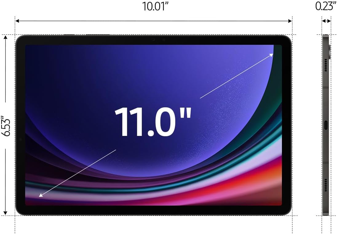 Samsung Galaxy Tab S9 11' 128GB WiFi 7 Android AI Tablet, Snapdragon 8 Gen 2 Processor, AMOLED Screen, Durable Design, S Pen Included, Long Battery Life, Auto Focus Camera, US Version, 2023, Graphite