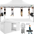 COBIZI 10x15 Heavy Duty Pop up Canopy Tent with 4 sidewalls Commercial Outdoor Canopy Wedding Party Tents for Wedding All Season Wind & Waterproof Gazebo with Carry Bag, White(Frame Thickened)