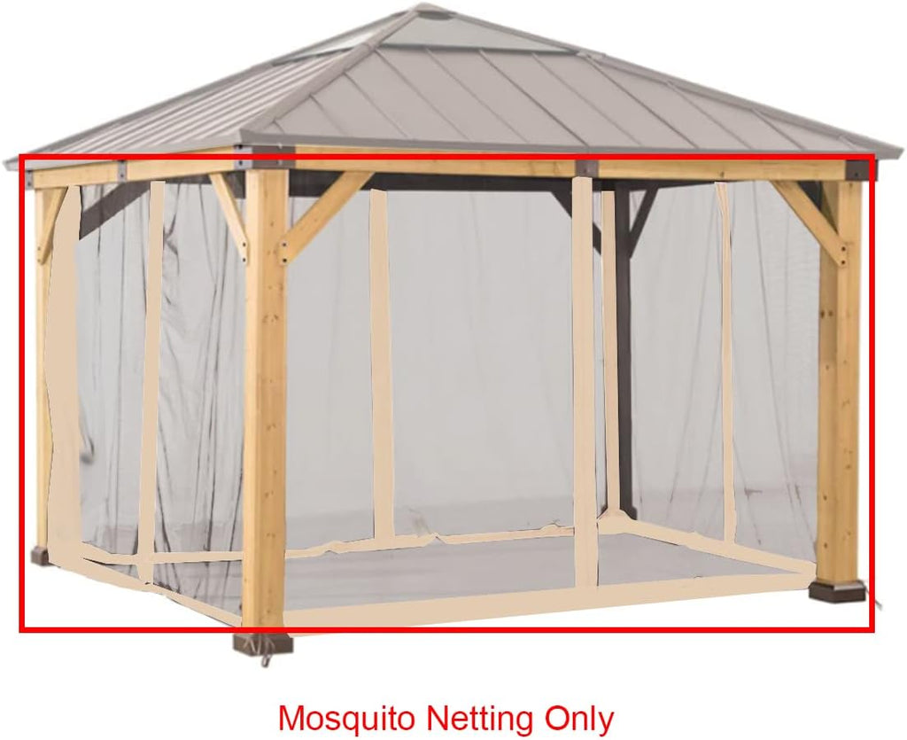 Garden Winds Replacement Mosquito Netting Set Compatible with The A102007200 Hard Top Gazebo