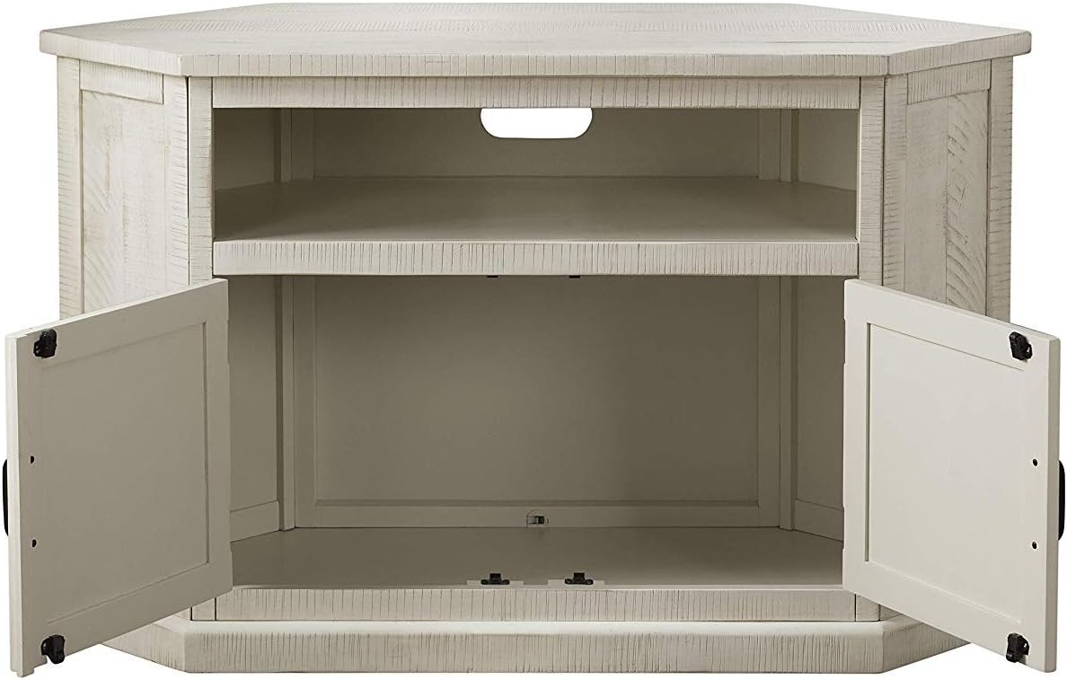 Martin Svensson Home Rustic Corner TV Stand All Antique White