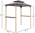 GOWE Double Tiered Barbecue Grill Gazebo Shelter,Grill Gazebo with Side Shelves and Hooks