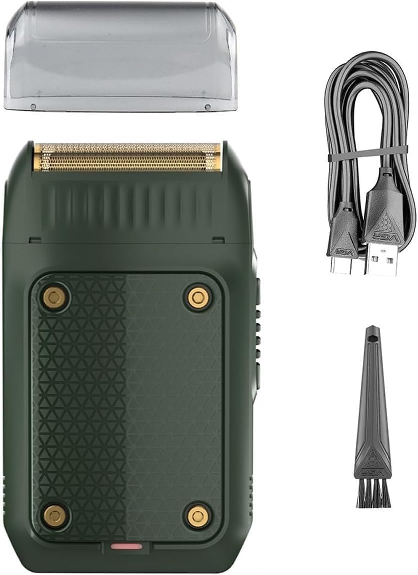 Electric Shavers for Bald Men, Professional Men's Razor Electric Shaver Mini Beard Trimmer Shaving Machine Foil Blade Trimmer USB Rechargeable (Color : Green)