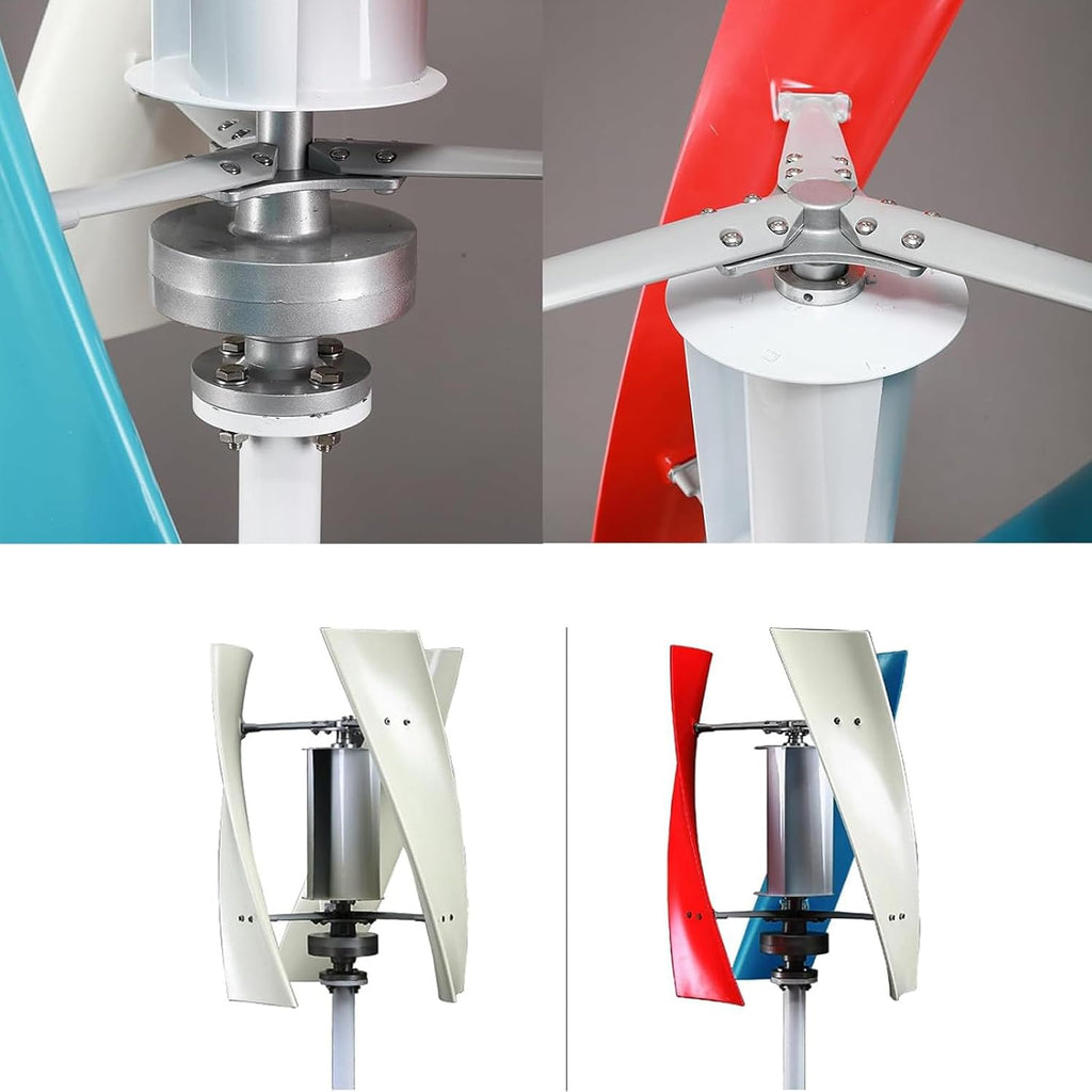 3000W/5000W Wind Turbine Generator,12V 24V 48V with 3 Blades Wind Vertical Turbine Generator Permanent Magnet Generator Wind Turbine Kit for Hybrid Wind Solar,5000W-12V