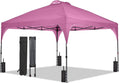 12'x12'FT Pop Up Canopy, Easy-Setup Gazebo, Outdoor Awning with 3-Adjustable Heights for Beach, Parties, Camping, Pink.