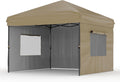 10'X10' Pop Up Canopy Tent with 3 Sidewalls, Beach Tent with One Push Setup, Outdoor Sun Shade for Parties, Camping, UPF 50+ All Weather Waterproof, with Weight Bags & Wheeled Carry Bag