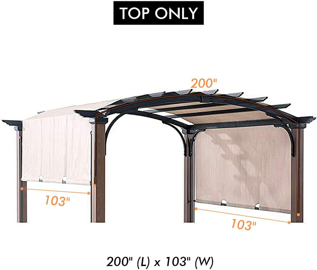 Ontheway Replacement Sling Canopy for for A+R Freestanding Pergola Sold at Lowe's,10x10ft #L-PG152PST-B (Size: 200' (L) x 103' (W)) Beige