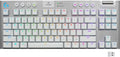 Logitech G815 LIGHTSYNC RGB Mechanical Gaming Keyboard with Low Profile GL Tactile Key Switch, 5 programmable G-Keys,USB Passthrough, Dedicated Media Control, Black and White colorways (Renewed)