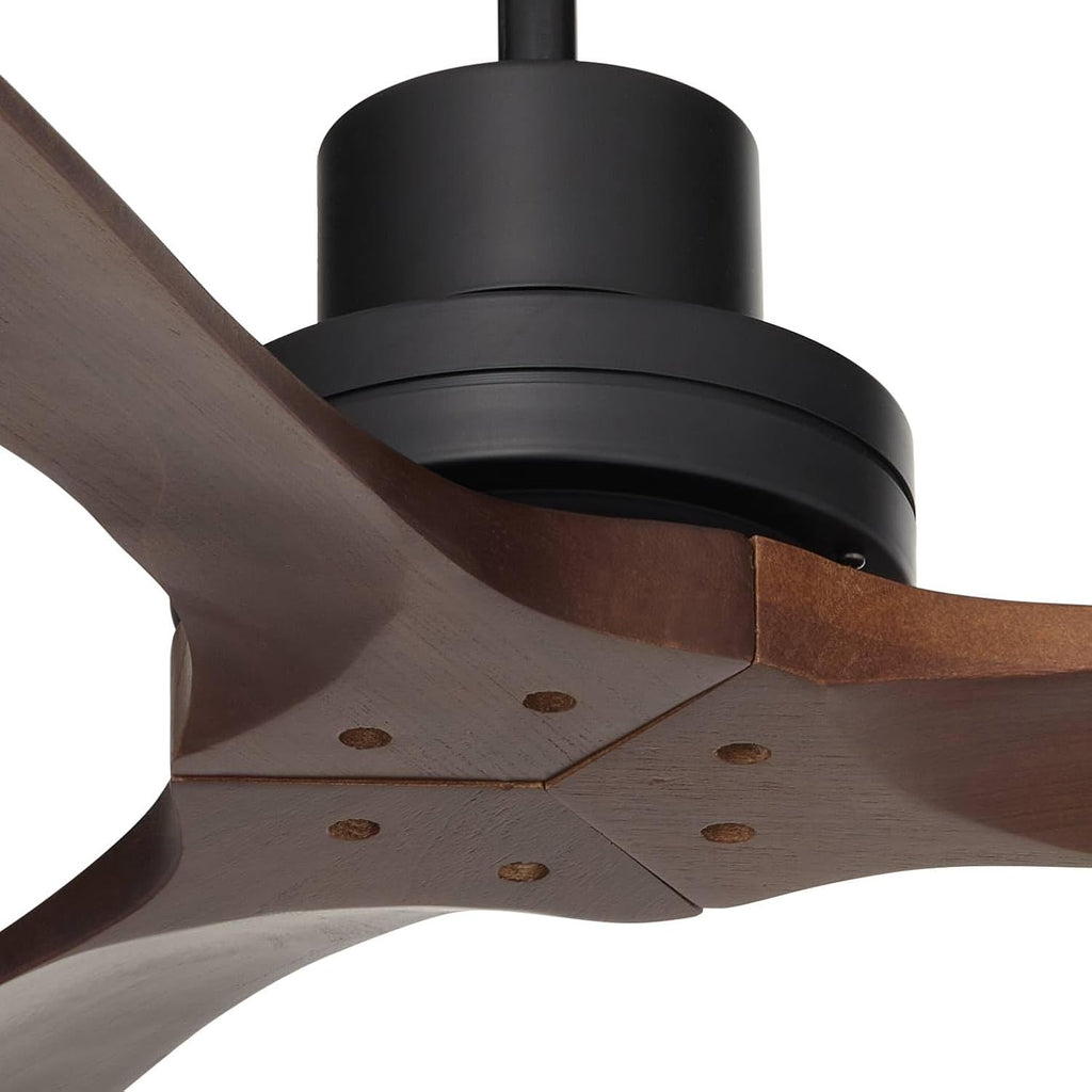 Casa Vieja 66' Delta-Wing XL DC Modern Industrial Indoor Ceiling Fan with Remote Control Matte Black Dark Walnut for Living Room Kitchen House Bedroom Kids Family Dining Home Office