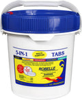 Robelle 15-Pounds Premium 5-In-1 Multi-Purpose Tabs, Chlorine Tablets 3 Inch, Sanitizer, Clarifier, Stain Inhibitor, Algae Control, Descaler, Sunlight Protector All In One, Made In USA