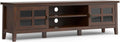 SIMPLIHOME Artisan TV Stand - 72 inch Wide Solid Wood Low Media Console in Russet Brown, Transitional Entertainment Center for Living Room for TVs up to 80 Inches with Shelves and Cable Management