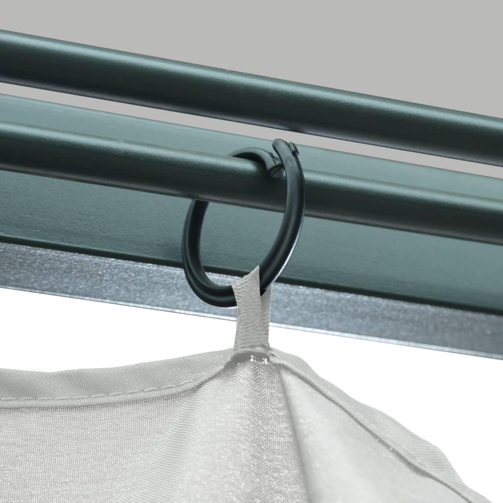 vidaXL Gazebo with Curtain - Aluminum Frame, Cream-Colored, Oxford Fabric Roof, Includes Side Curtains and Mesh Screens, Ideal for Outdoors, Dinners, BBQs, Gatherings