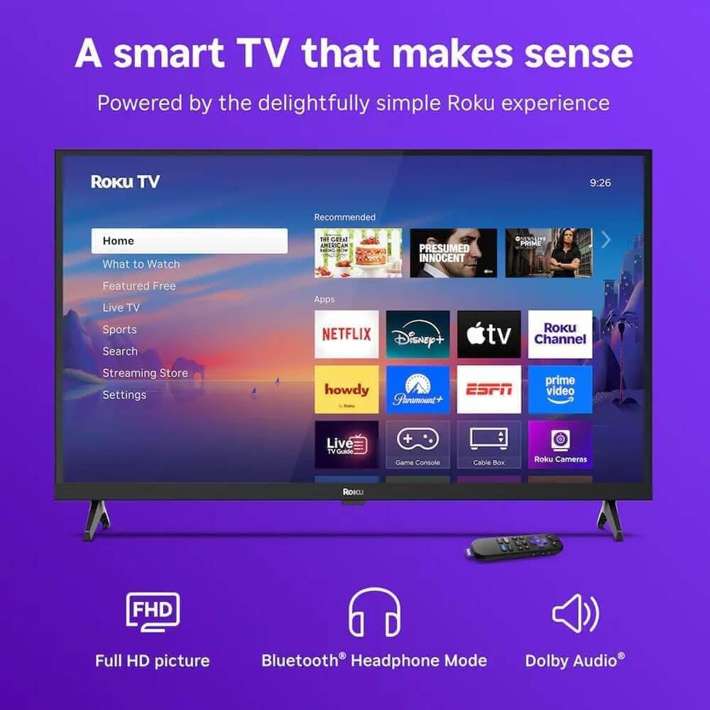 Roku 40R3D5KIT2 Smart TV 2025 Select Series 1080p Full HD TV with Wi-Fi + HDMI Cable + 12 Month CPS Warranty + Screen