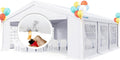Quictent 20x20 Party Tent Heavy Duty PVC Fire Retardant, Outdoor Commercial Gazebo White Wedding Canopy with Removable Sidewalls