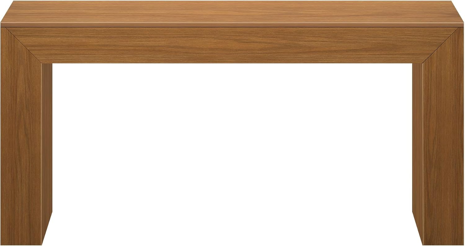 Plank+Beam Grand Console Table, 66 Inch Modern Solid Wood Sofa Table, Narrow Entryway Table for Hallway, Behind The Couch, Living Room, Foyer, Pecan Wirebrush