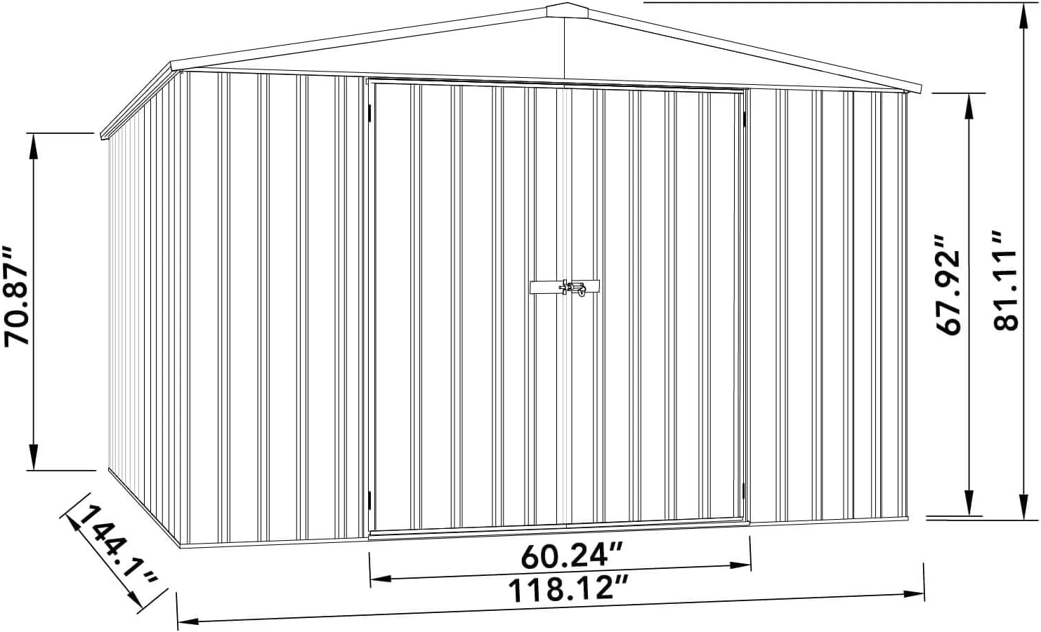 Absco Regent 10 Ft. x 12 Ft. Metal Storage Shed DIY Galvanized Steel Sheds for Tools, Bikes, Lawn & Garden Equipment, Outdoor Patio Furniture, Perfect in Backyard, Garden (Woodland Gray)