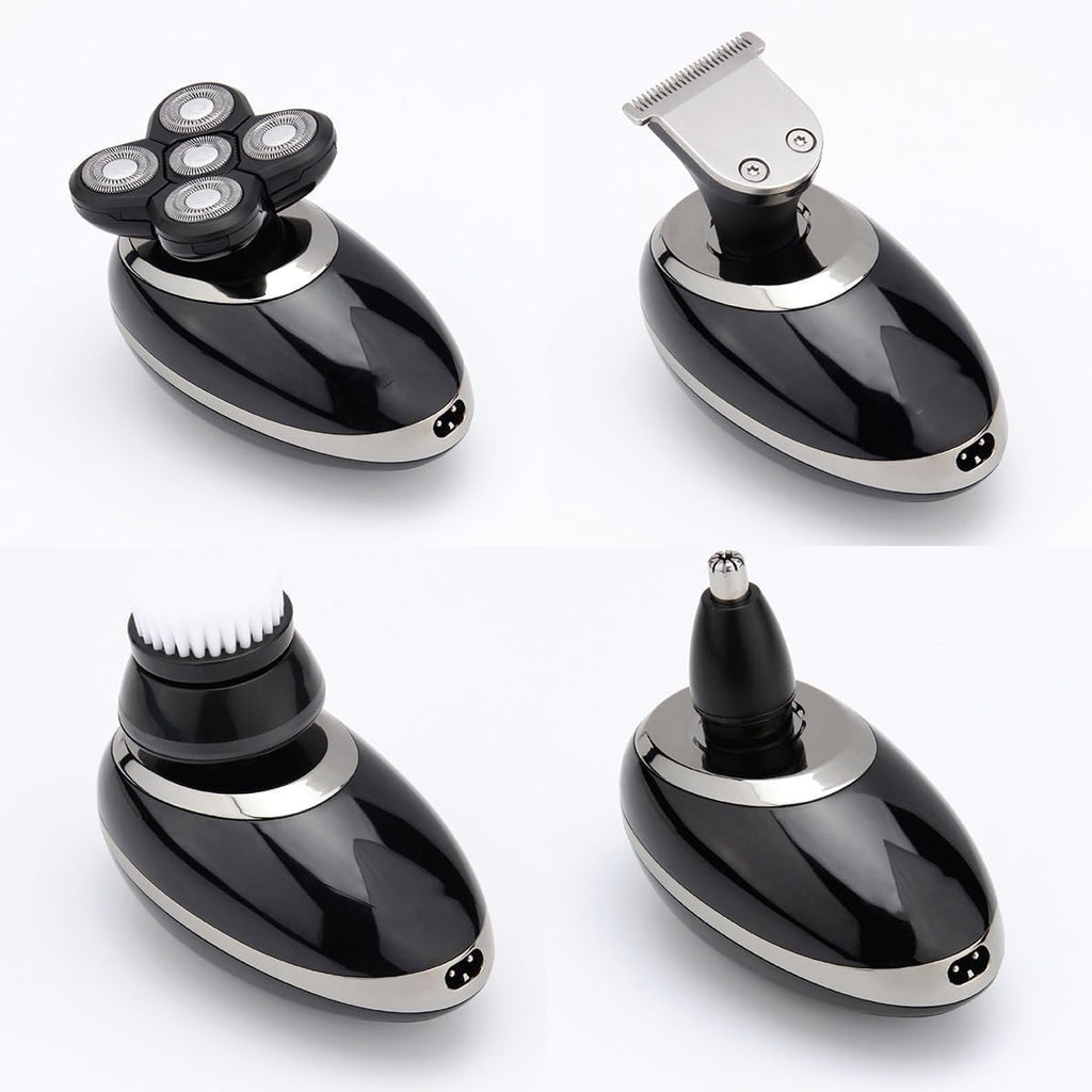 Electric Shavers for Bald Men, 4 in 1 Electric Shaver Beard Trimmer Razor Nose Trimmer Grooming Kit Waterproof Rechargeable Shaving Machine for Men