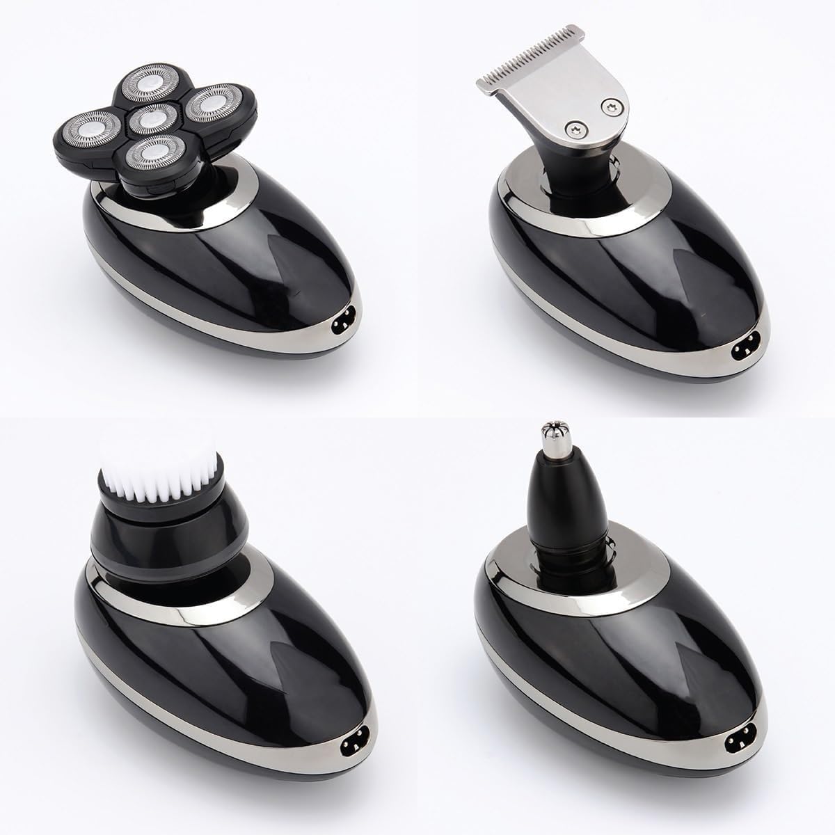 Electric Shavers for Bald Men, 4 in 1 Electric Shaver Beard Trimmer Razor Nose Trimmer Grooming Kit Waterproof Rechargeable Shaving Machine for Men