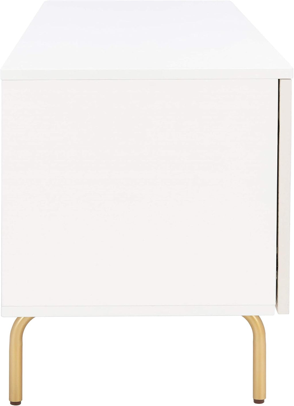 SAFAVIEH Genevieve TV Stand for up to 65' Flatscreen – White & White Washed Finish, Mid-Century Modern Storage Cabinet, Entertainment Media Console (MED5000C)