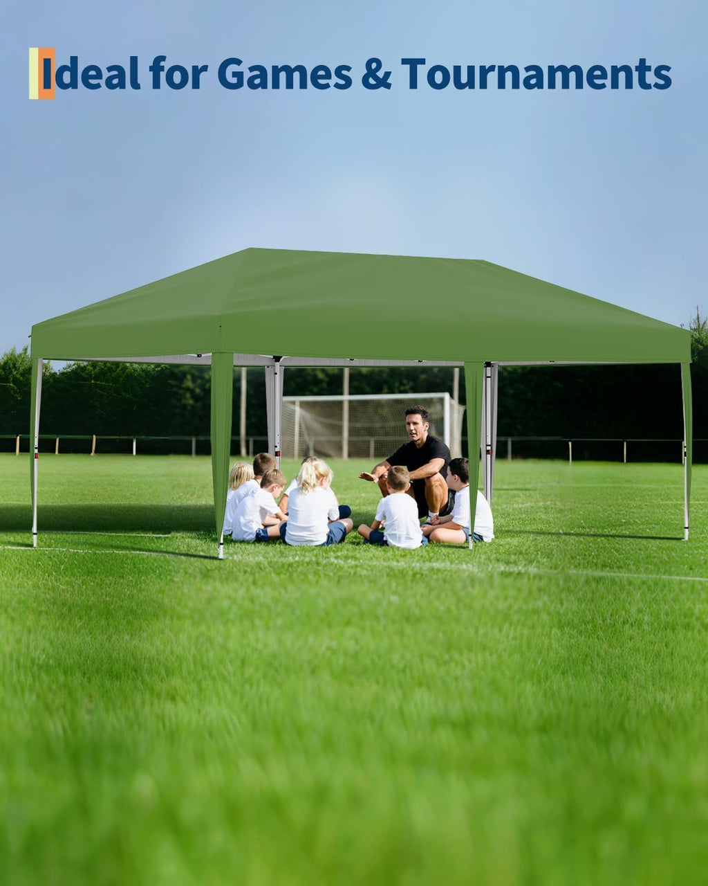 10X20 Ft Instant Pop-Up Canopy Tent-1-Push Setup Heavy Duty Portable Gazebo w/ 4 Weight Bags, Roller Bag & Full Accessory Kit | Waterproof Wind Resistant for Outdoor Events, Markets, Camping,Green