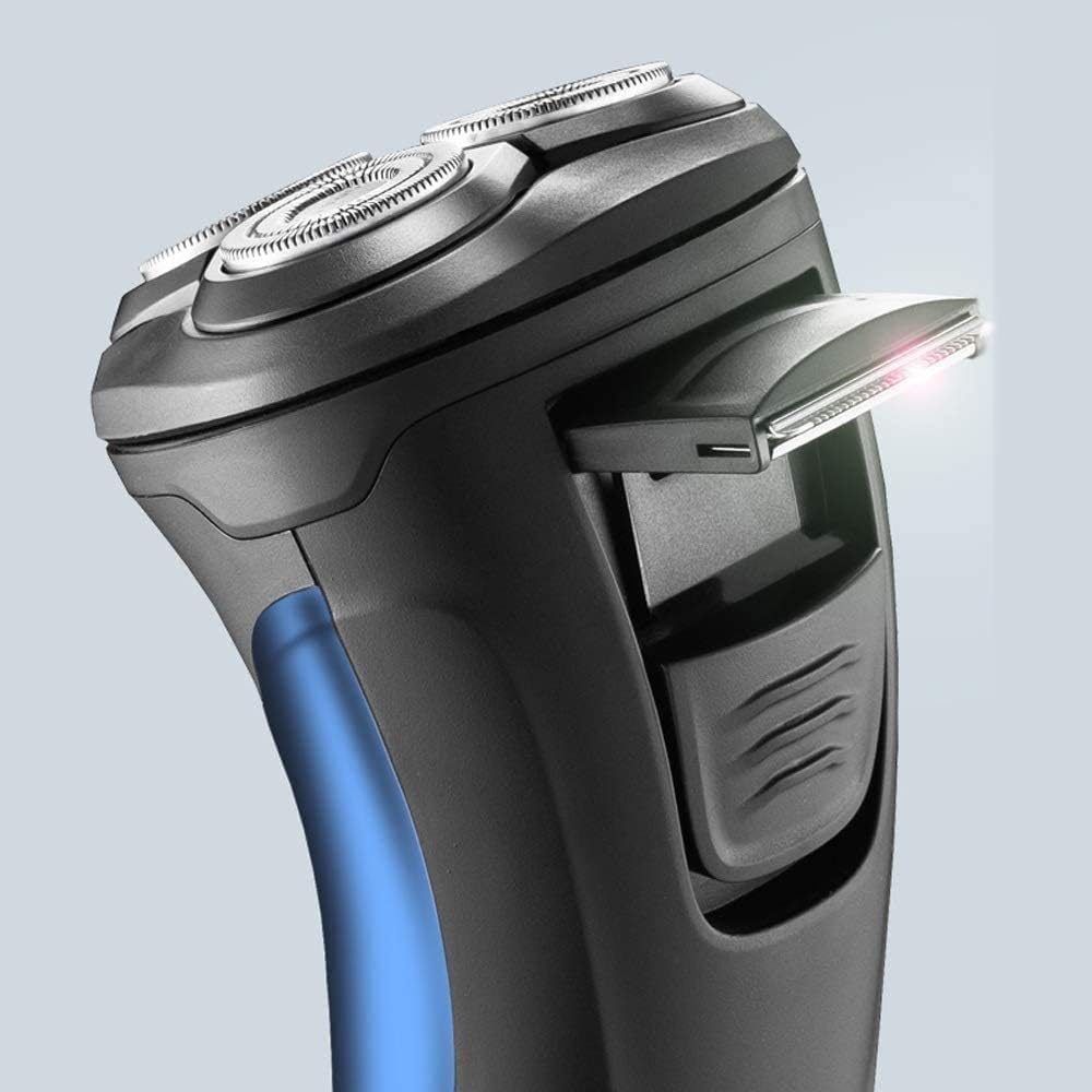 Rechargeable Waterproof Electric Shaver Wet & Dry Rotary Shavers for Men Electric Shaving Razors with Pop-up Trimmer, Blue
