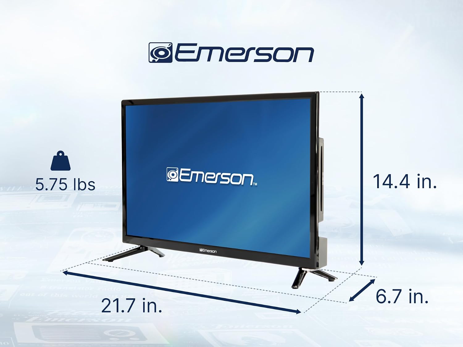 Emerson ETD-2450 24' Class LED HDTV with Built-in DVD Player, 720p HD, HDMI/USB Inputs, Digital Tuner, Slim Design, Wall Mountable, Energy Efficient, and Parental Control Features