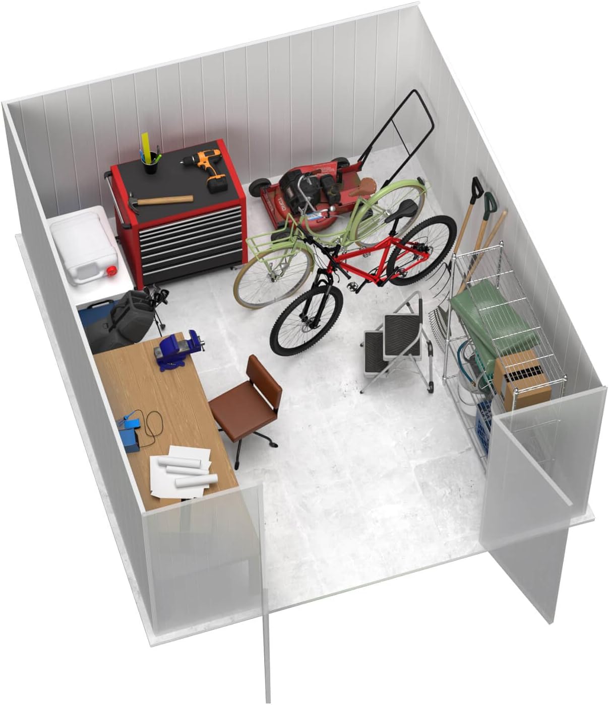 Absco Regent 10 Ft. x 12 Ft. Metal Storage Shed DIY Galvanized Steel Sheds for Tools, Bikes, Lawn & Garden Equipment, Outdoor Patio Furniture, Perfect in Backyard, Garden (Woodland Gray)