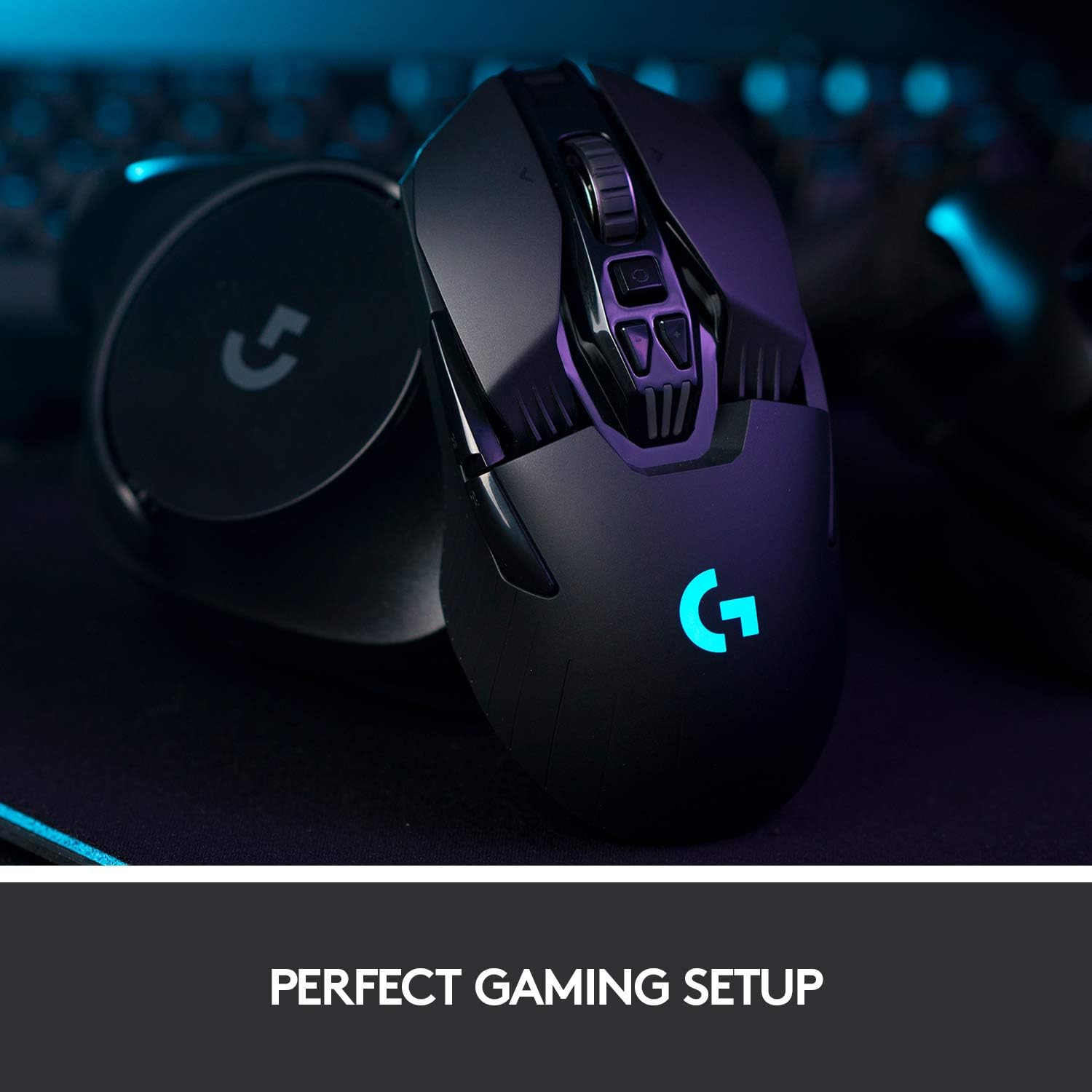 Logitech G903 Lightspeed Wireless Gaming Mouse | Hero Sensor, 25k DPI, 11 Programmable Buttons, RGB Lighting, Rubber Grip, Adjustable Weight, PC/Mac | with Signature Series Charging Dock
