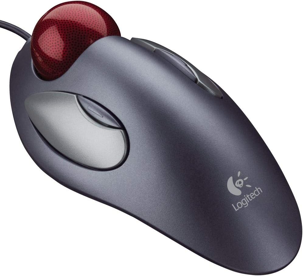 Logitech Trackman Marble Trackball Mouse - Wired USB Ergonomic Mouse for Computers, with 4 Programmable Buttons