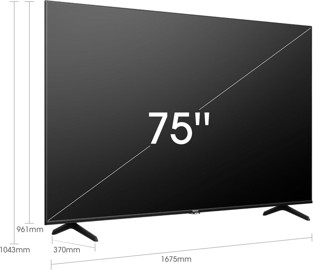 Hisense 75' Class U6 Series ULED 4K UHD Smart Fire TV (75U6HF, 2024) - QLED, Full Array Local Dimming, 600-Nit, Dolby Vision HDR 10+, HDMI 2.1, MEMC, 240 Motion Rate with VRR, Alexa Compatibility