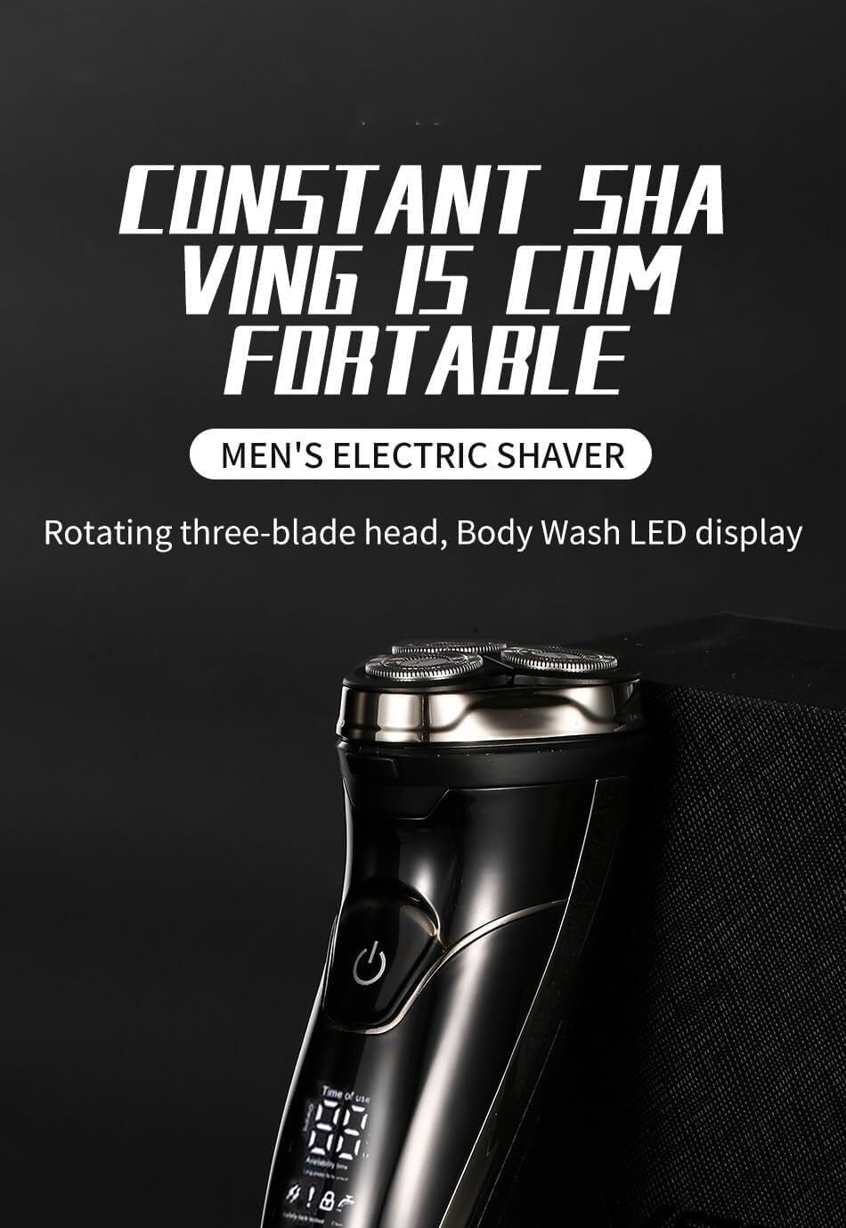 Electric Razor for Men, Shaver Professional Shaving Machine Electric Razor Waterproof Beard Trimmer Rechargeable Hair Trimmer Shaver for Men