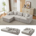 Garvee 108' Modular Sectional Sofa,Cloud Couch Sectional with Left Chaise | Compressed l Shaped Sofa for Living Room | Boneless Couch & Sofa Bed Design,No Assembly Required, Beige