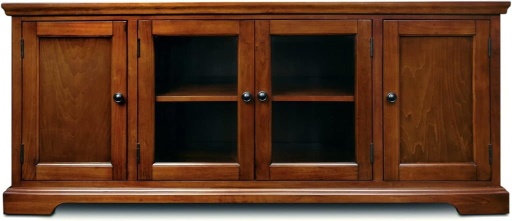 Leick Home 87360 TV Stand with Enclosed Storage For 65' TV's, Westwood Brown Cherry