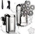Head Shavers for Bald Men, Bald shaving machine electric shaver for men beard hair trimmer body grooming kit six blade electric razor LCD display (Color : Silver)