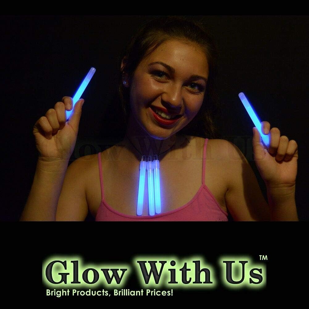 Glow Sticks Bulk Wholesale, 1000 4' Blue Glow Stick Light Sticks. Bright Color, Kids Love Them! Glow 8-12 Hrs, 2-Year Shelf Life, Sturdy Packaging, GlowWithUs Brand…