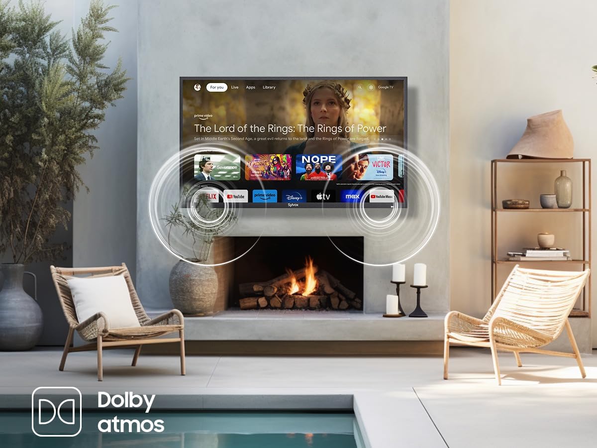 SYLVOX Outdoor TV, 65 inch Waterproof Smart Outdoor TVs, 4K, HDR 10, Weatherproof,1000nits, Voice Assistant Remote, for Partial Sun Area(Deck Pro 3.0, Latest Model)