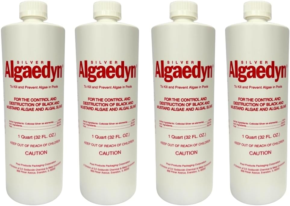 Silver Algaedyn Algae Remover Algaecide | Green and Mustard Algae Remover | Black Algae Remover | 32 oz. | 47-600 (4)