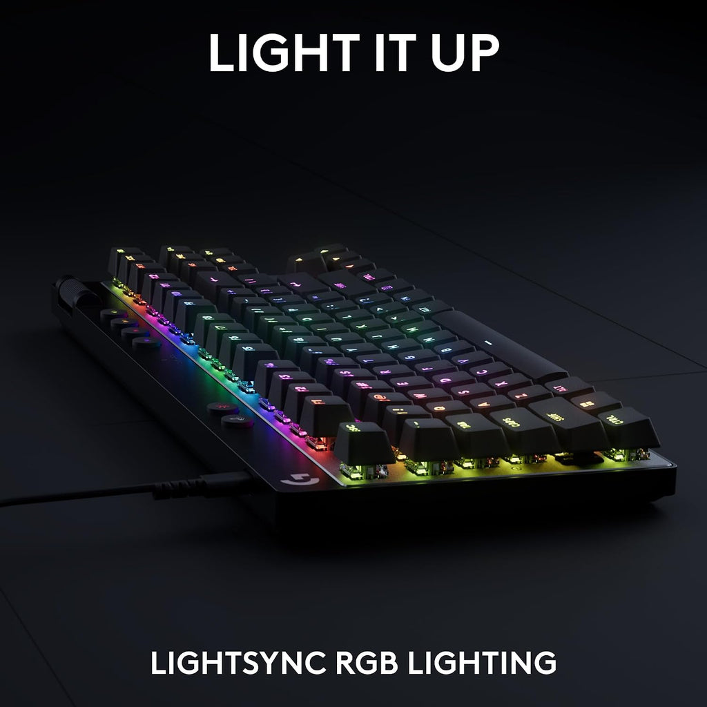 Logitech G PRO X TKL Rapid (Tenkeyless) Wired Gaming Keyboard: Magnetic Analog Switches with Rapid Trigger, Lightsync RGB, Detachable USB-C Cable, Volume Roller & Media Buttons - Black