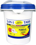 Robelle 20-Pounds Premium 5-in-1 Multi-Purpose Tabs, Chlorine Tablets 3 Inch, Sanitizer, Clarifier, Stain Inhibitor, Algae Control, Descaler, Sunlight Protector All in one, Made in USA