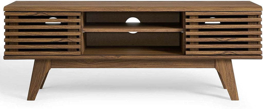 Modway Render 46' Mid-Century Modern Low Profile Media Console TV Stand, 46 Inch, Walnut