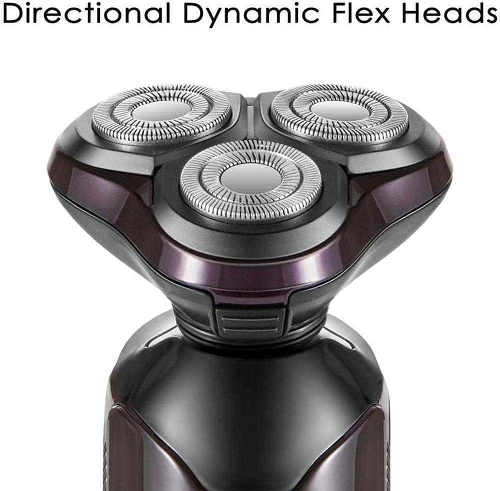 Electric Shavers for Men Bald Head Shaver LED Mens Electric Shaving Razors Rechargeable Cordless Wet Dry Rotary Shaver Grooming Kit with Clippers Nose Hair Trimmer Facial Cleansing Brush