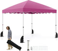Goplus 10x10 FT Pop Up Canopy, Easy Up UPF50+ Outdoor Shade Canopy with Wheeled Bag, 8 Stakes, 4 Anchors, 4 Wind Ropes, 4 Sandbags, Portable Patio Canopy Tent for Party Camping Event