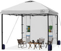 KAMPKEEPER 10x10 Easy Pop Up Canopy Tent with Sidewalls, Instant Outdoor Shade Shelter with Removable 10FT Sun Walls, Quick Setup Waterproof and UV-Resistant(White, 10x10FT with 1 sidewall)