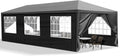 10'x30' Party Tent Outdoor Wedding Event Tents with 8 Removable Sidewalls, Heavy Duty Gazebo, Large Canopy Waterproof for Parties Patio Birthday Christmas Black