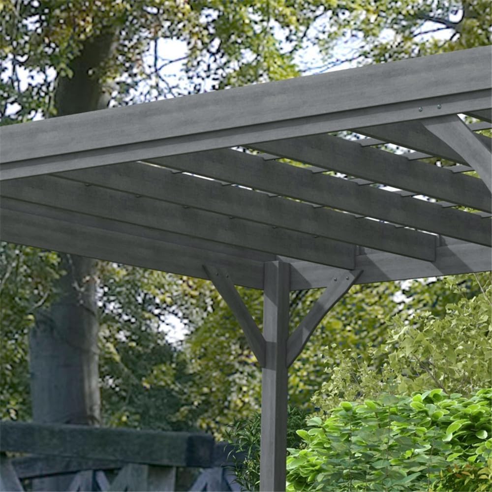12 x 10 ft Wood Pergola Quality Solid Wood Gazebo Pavilion for Backyard Deck Patio Outdoor Pergola Grape Trellis Grill Gazebo, Strong Sturcture,Snow and Wind Supported(Grey)