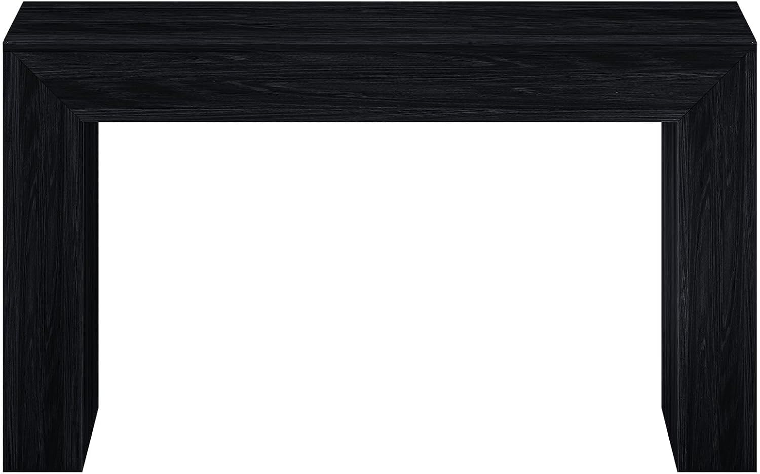Plank+Beam Grand Console Table, 56 Inch Solid Wood Modern Sofa Table, Narrow Entryway Table for Hallway, Behind The Couch, Living Room, Foyer, Black Wirebrush