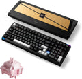 Akko Mineral 02 QMK/VIA Aluminum Mechanical Keyboard Tri-Mode RGB Hot-swappable Wireless Gaming Keyboard, Black and Silver, Pre-lubed Stellar Rose